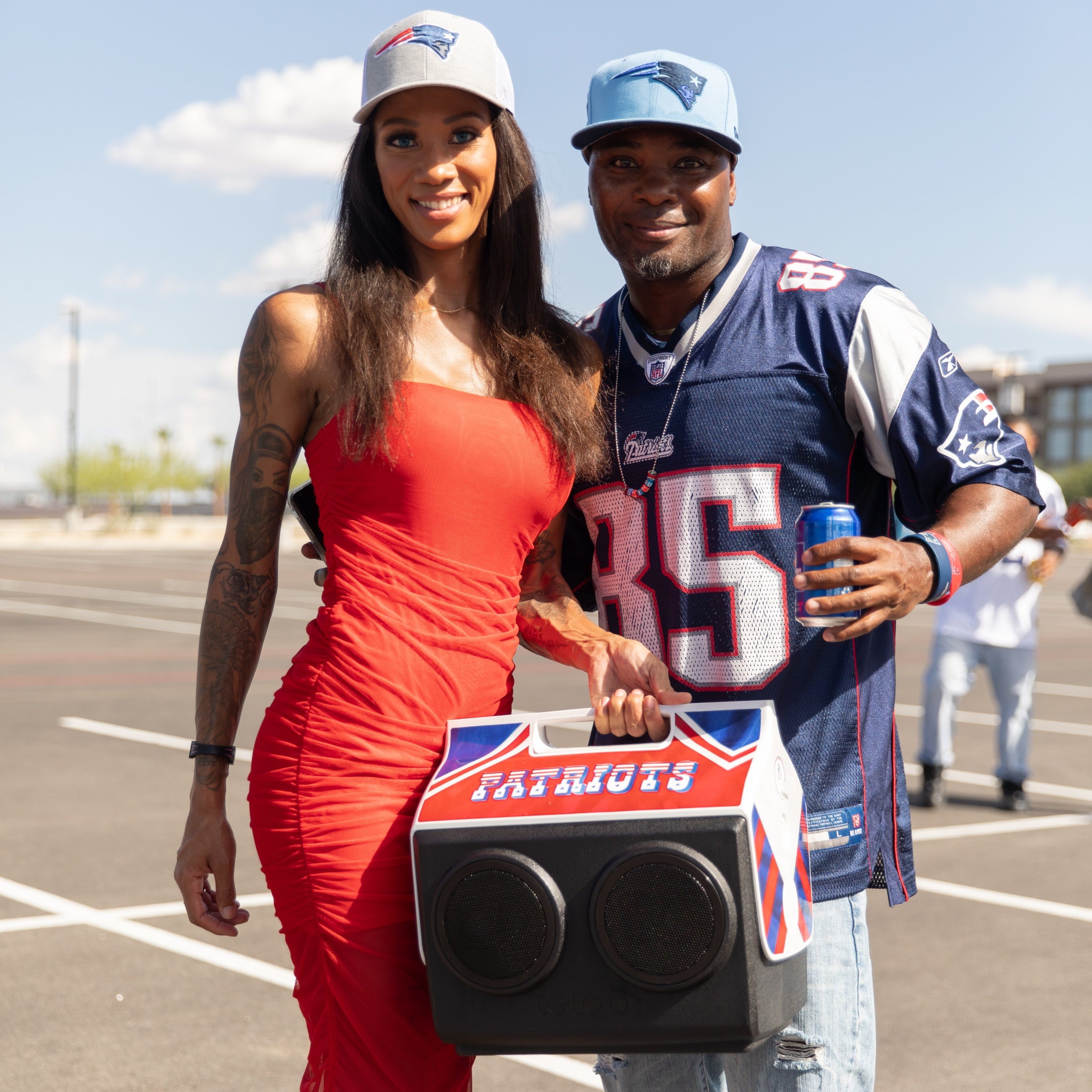 Fans posing with New England Patriots KoolTunes®