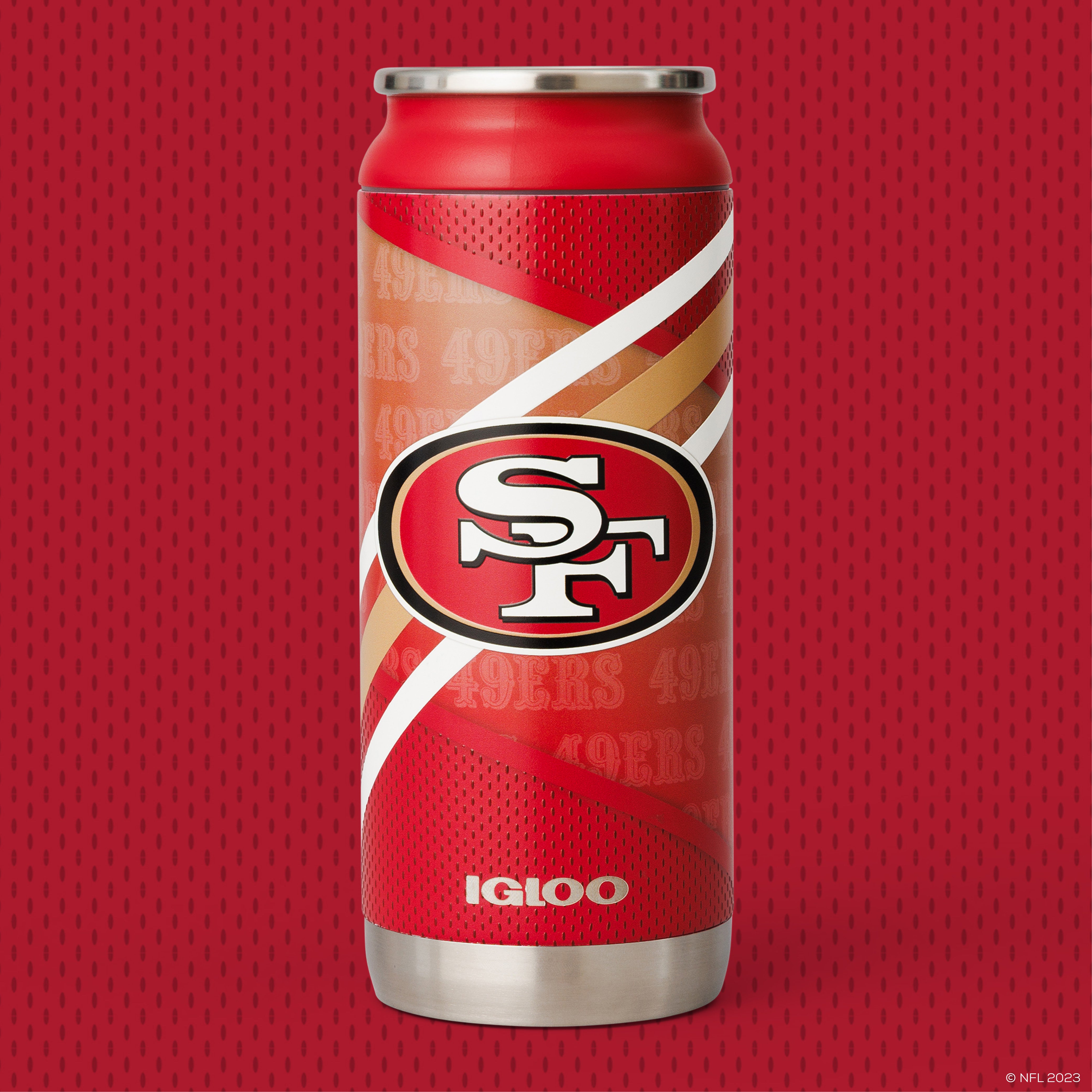 : Football Can & Bottle Holder Insulator Beverage Huggie Cooler  (San Francisco (49ers) - Active Static) : Sports & Outdoors