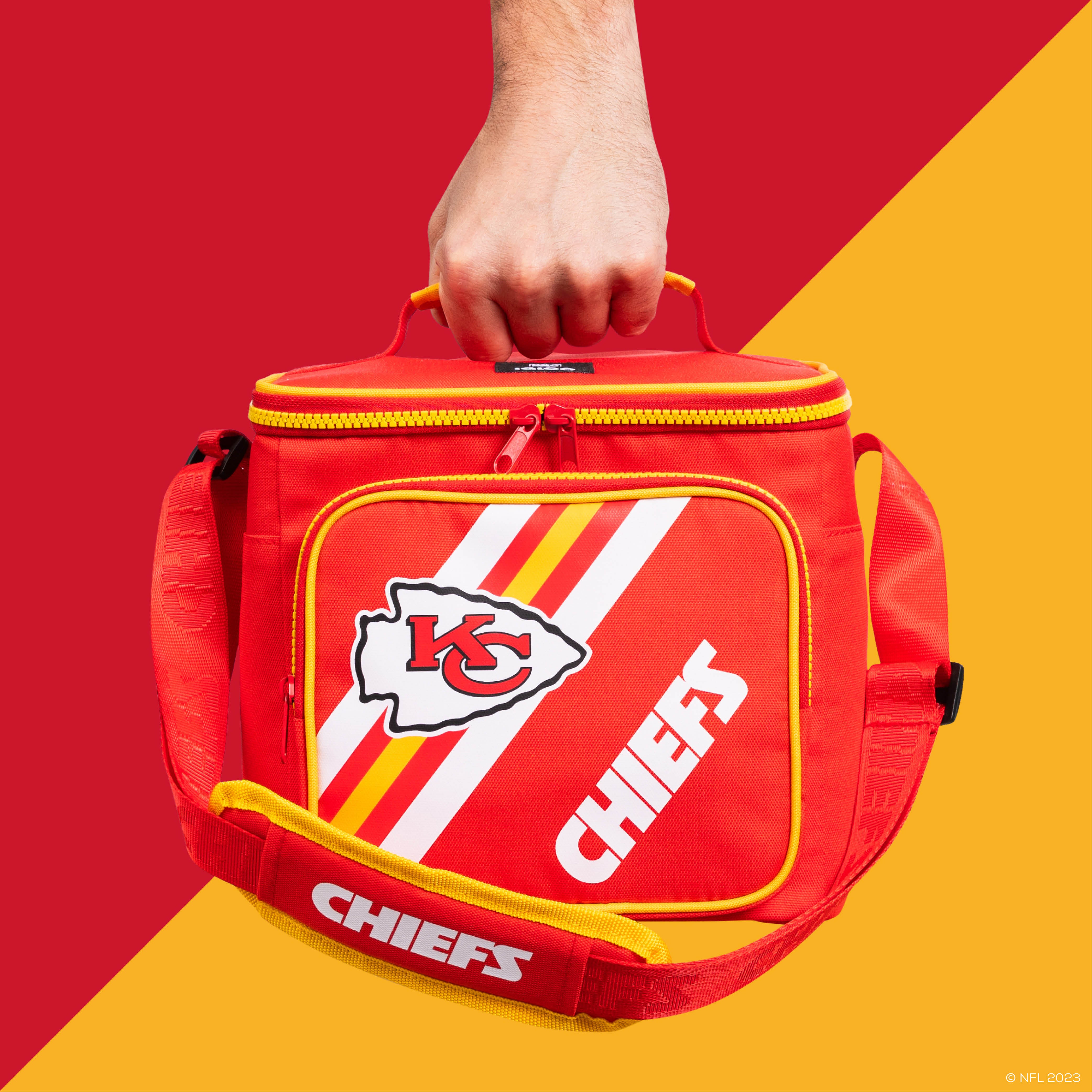 Kansas City Chiefs Square Lunch Cooler Bag- Front View