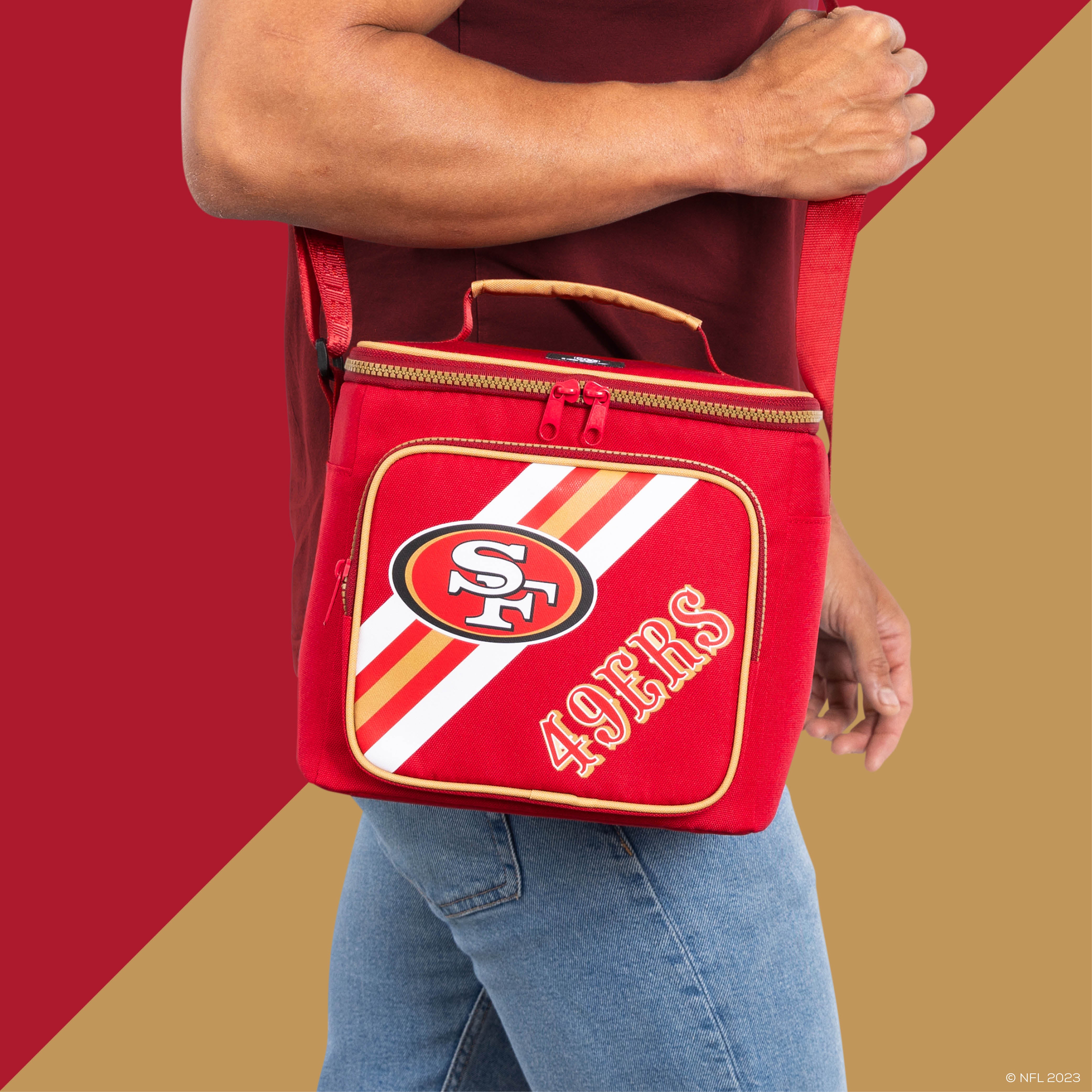 San Francisco 49ers Square Lunch Cooler Bag- On Shoulder