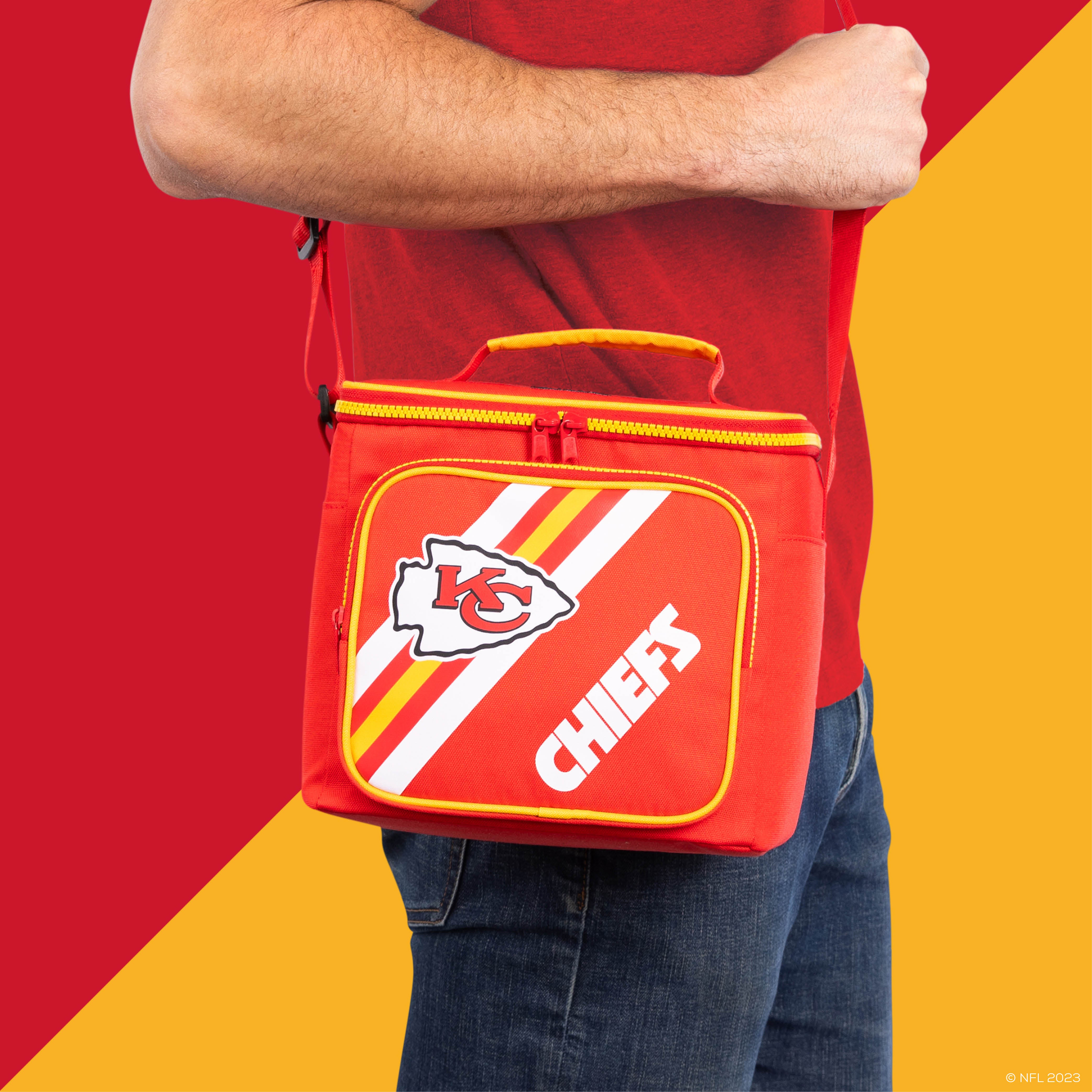 Kansas City Chiefs Square Lunch Cooler Bag- On Shoulder