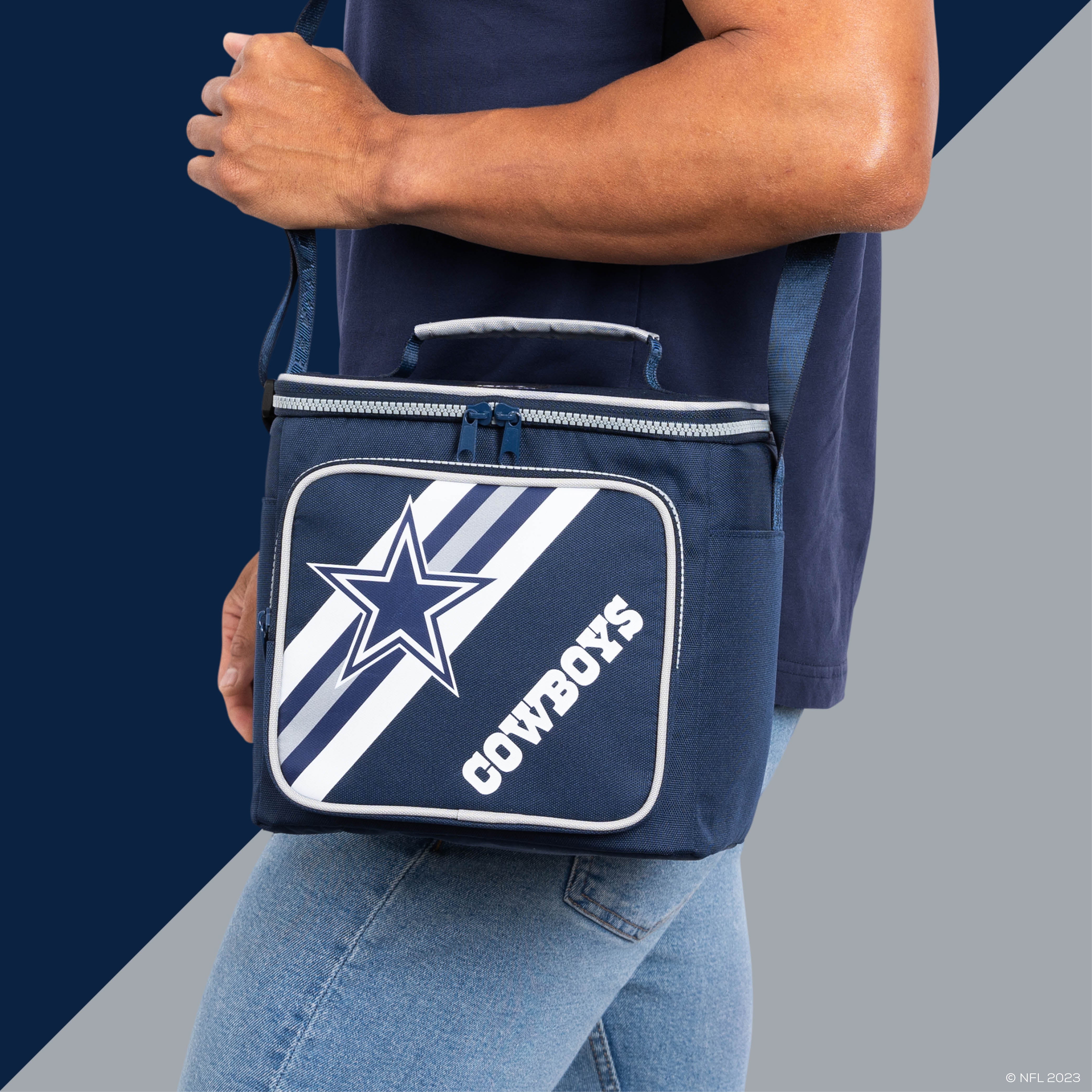 Dallas Cowboys Square Lunch Cooler Bag- On Shoulder