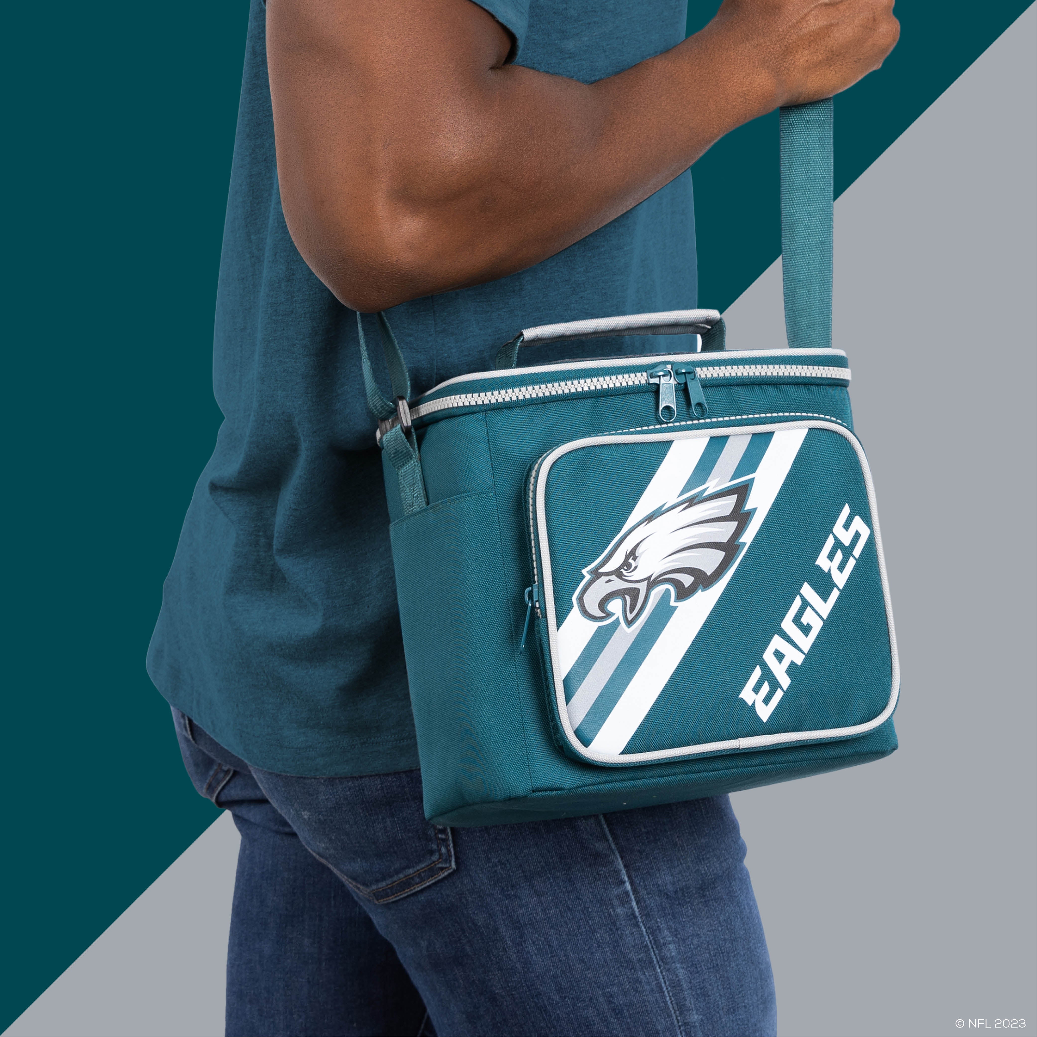 Philadelphia Eagles Square Lunch Cooler Bag- On Shoulder