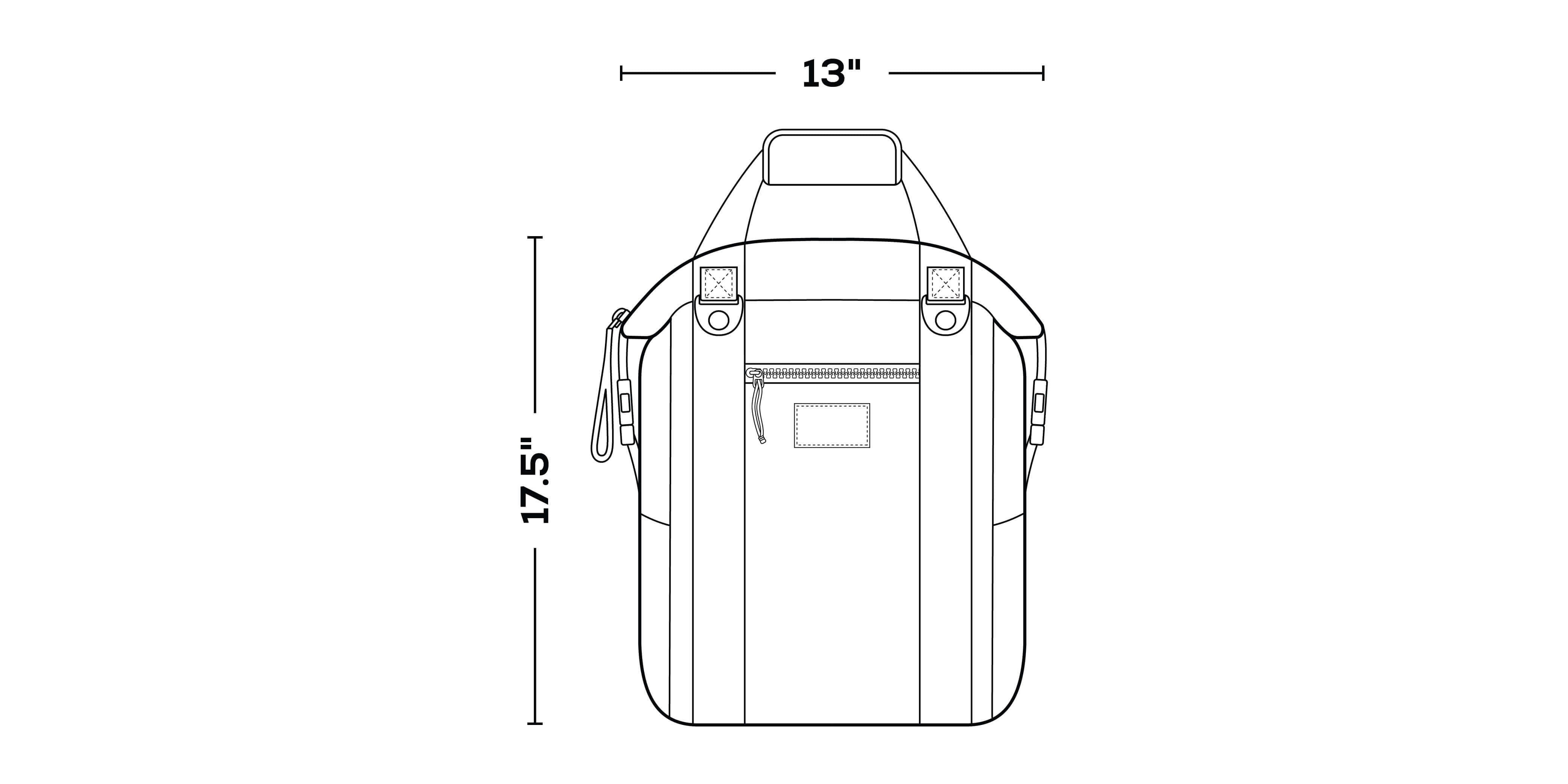 Outdoor Pro Snapdown 42-Can Backpack dimensions