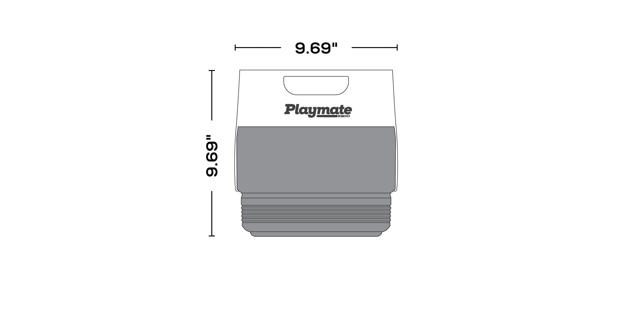 Retro Playmate Mini 4 Qt Cooler dimensions