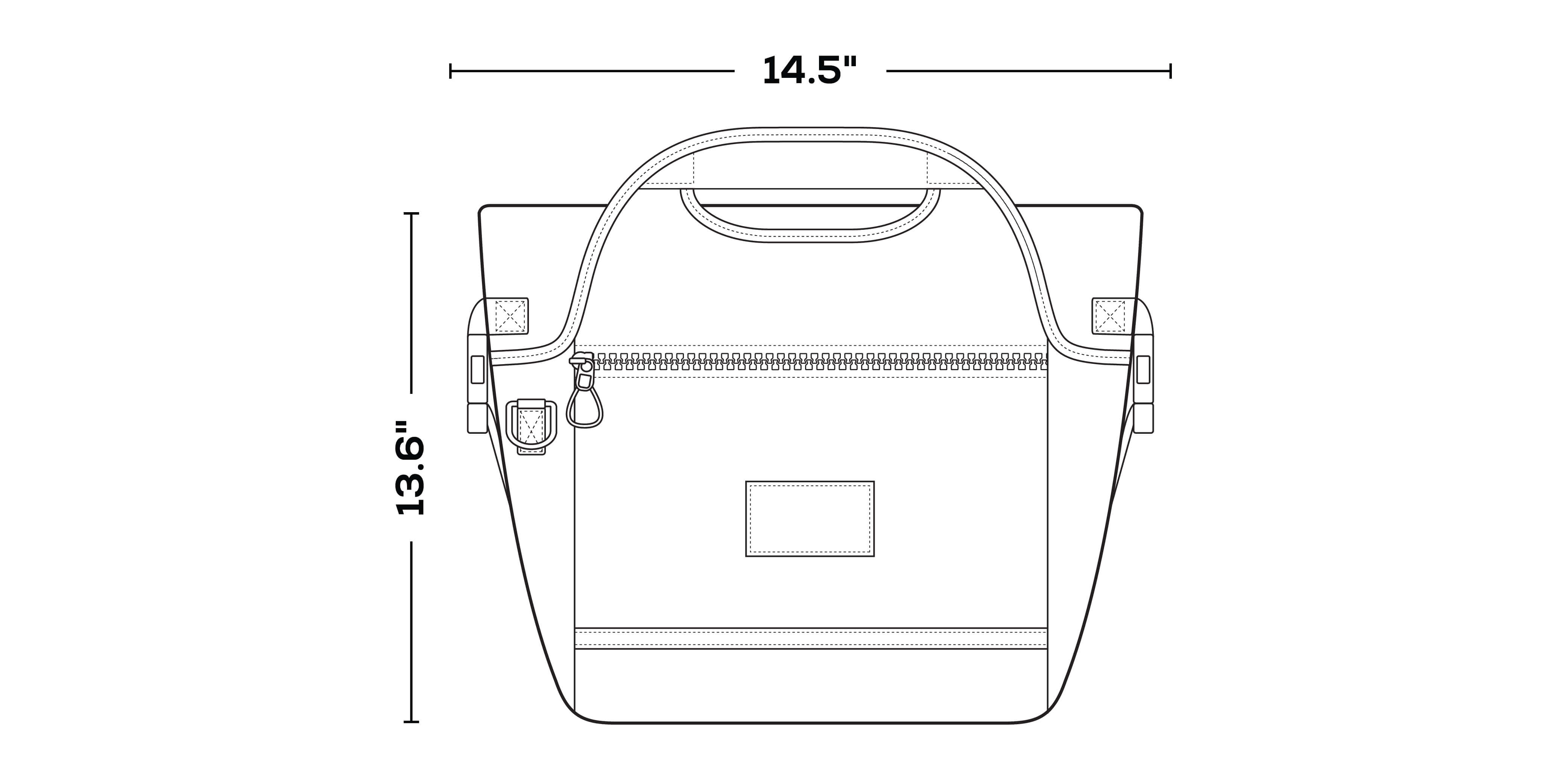 Pursuit 16-Can Lunch Bag dimensions