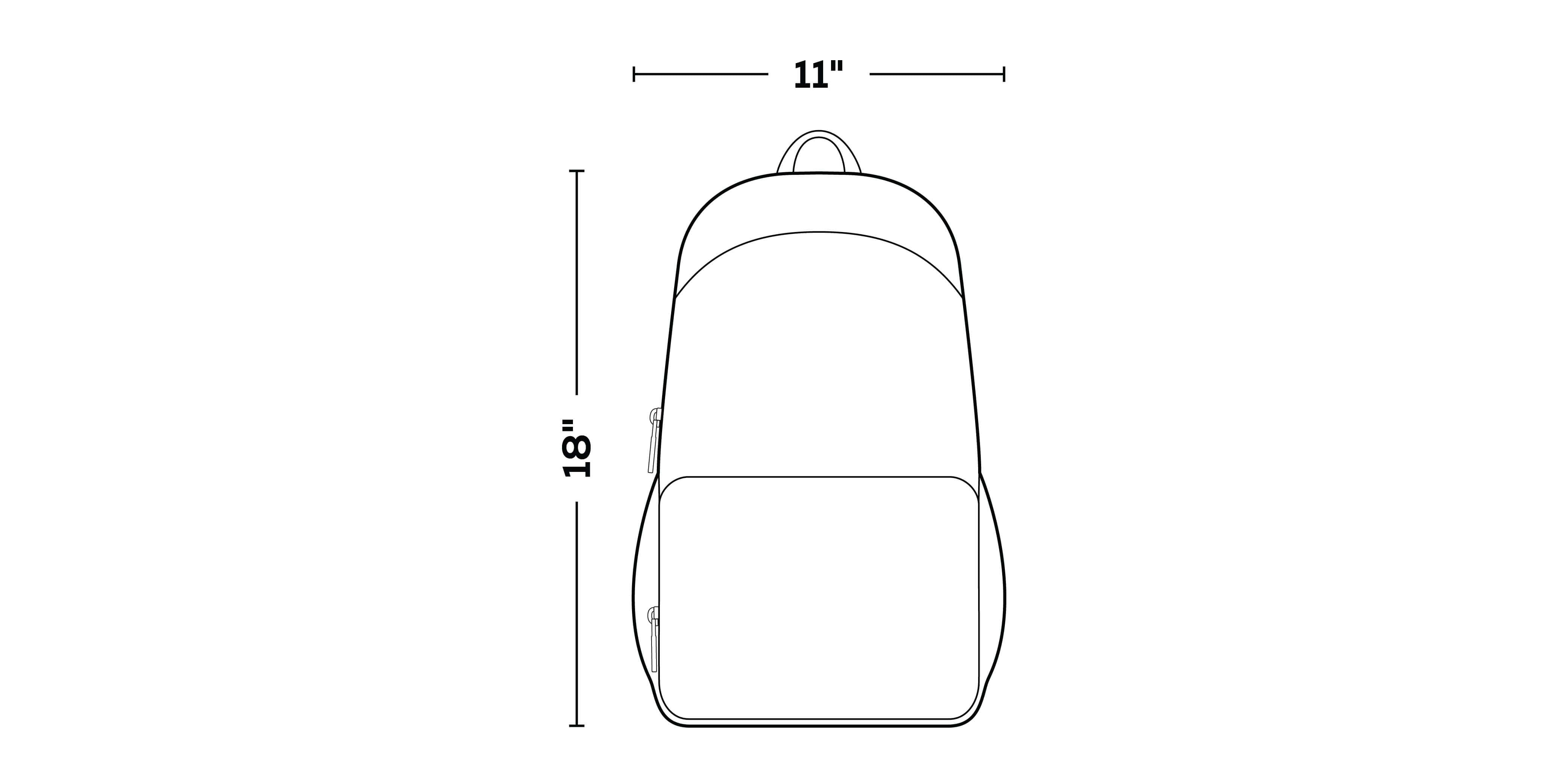 Retro Backpack Cooler dimensions