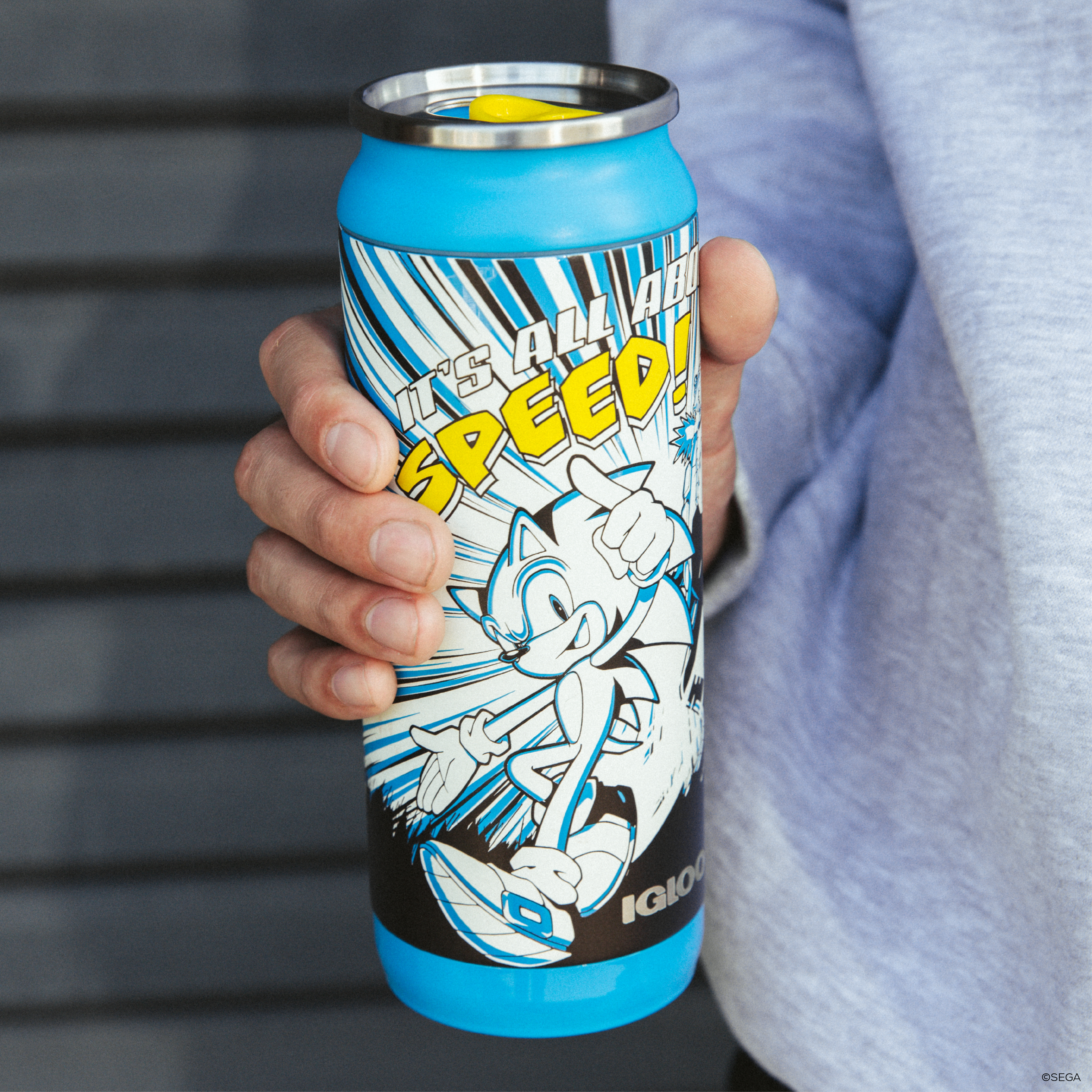 Sonic the Hedgehog Shimbun 16 Oz Can- In Hand