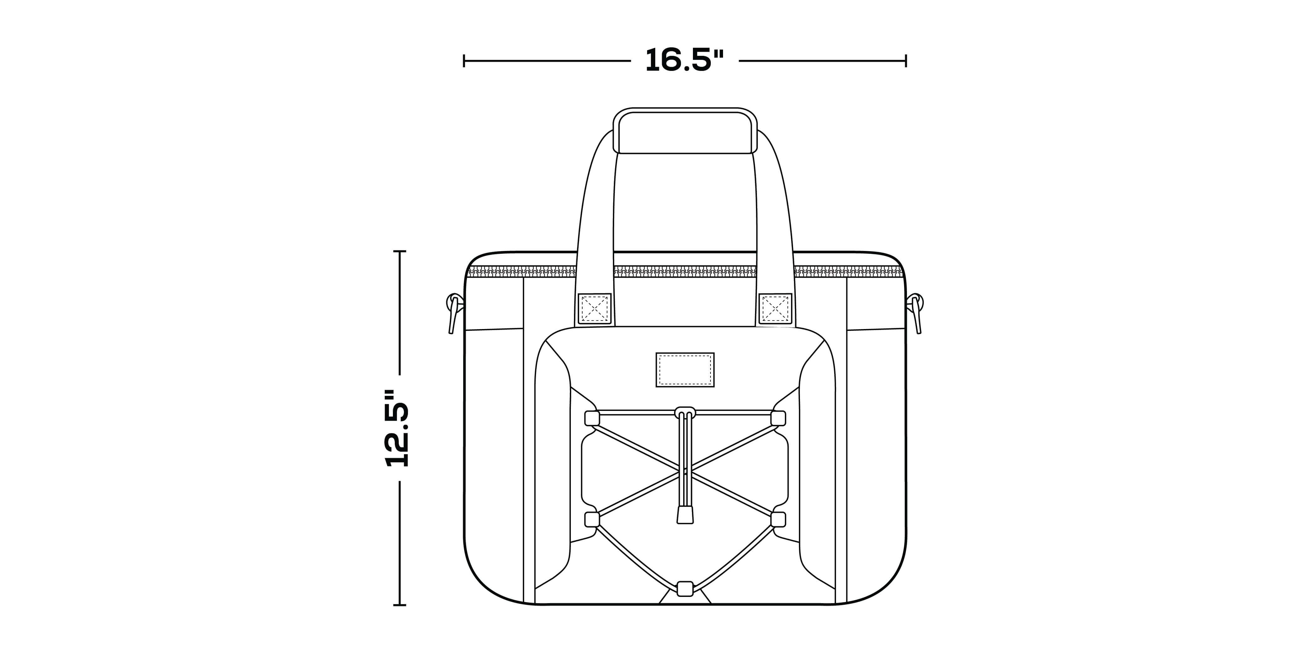 MaxCold Voyager 28-Can Tote dimensions