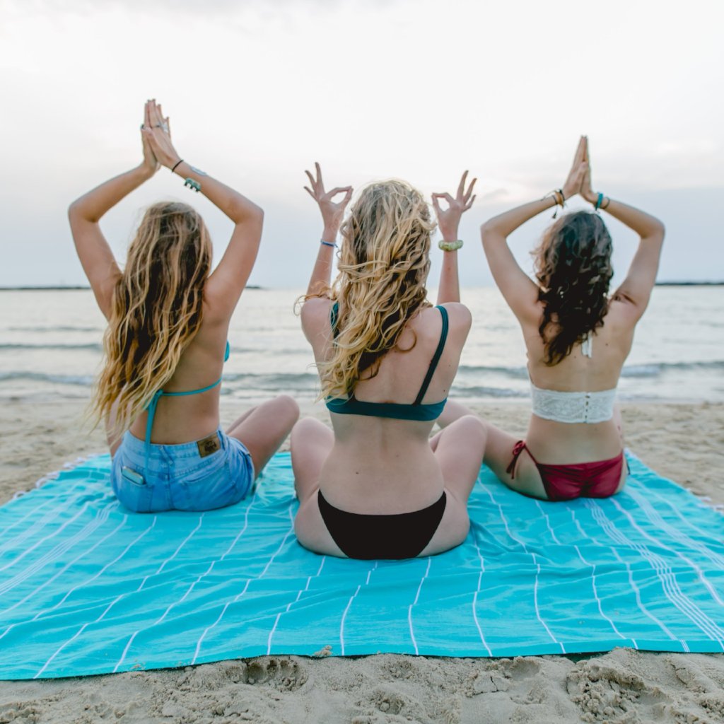 mint green beach towel