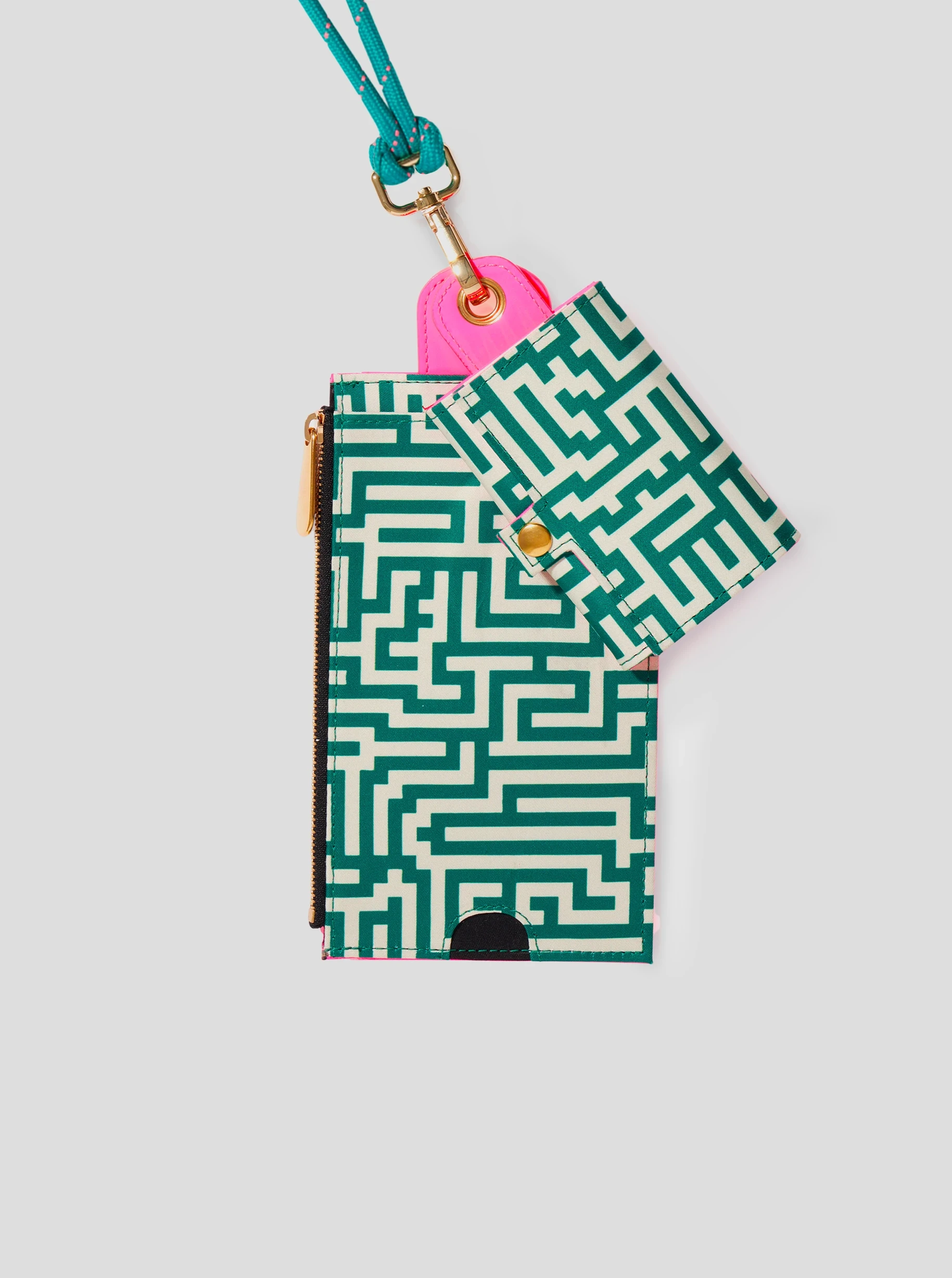 The Minis Large Neck Wallet in Maps Print