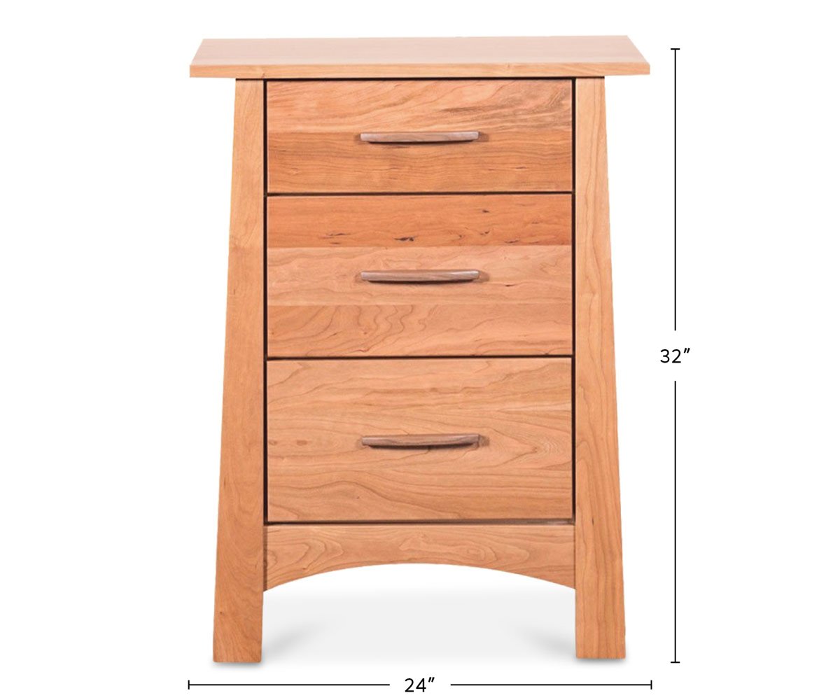 Wood Castle Reflections 3 Drawer Nightstand dimensions