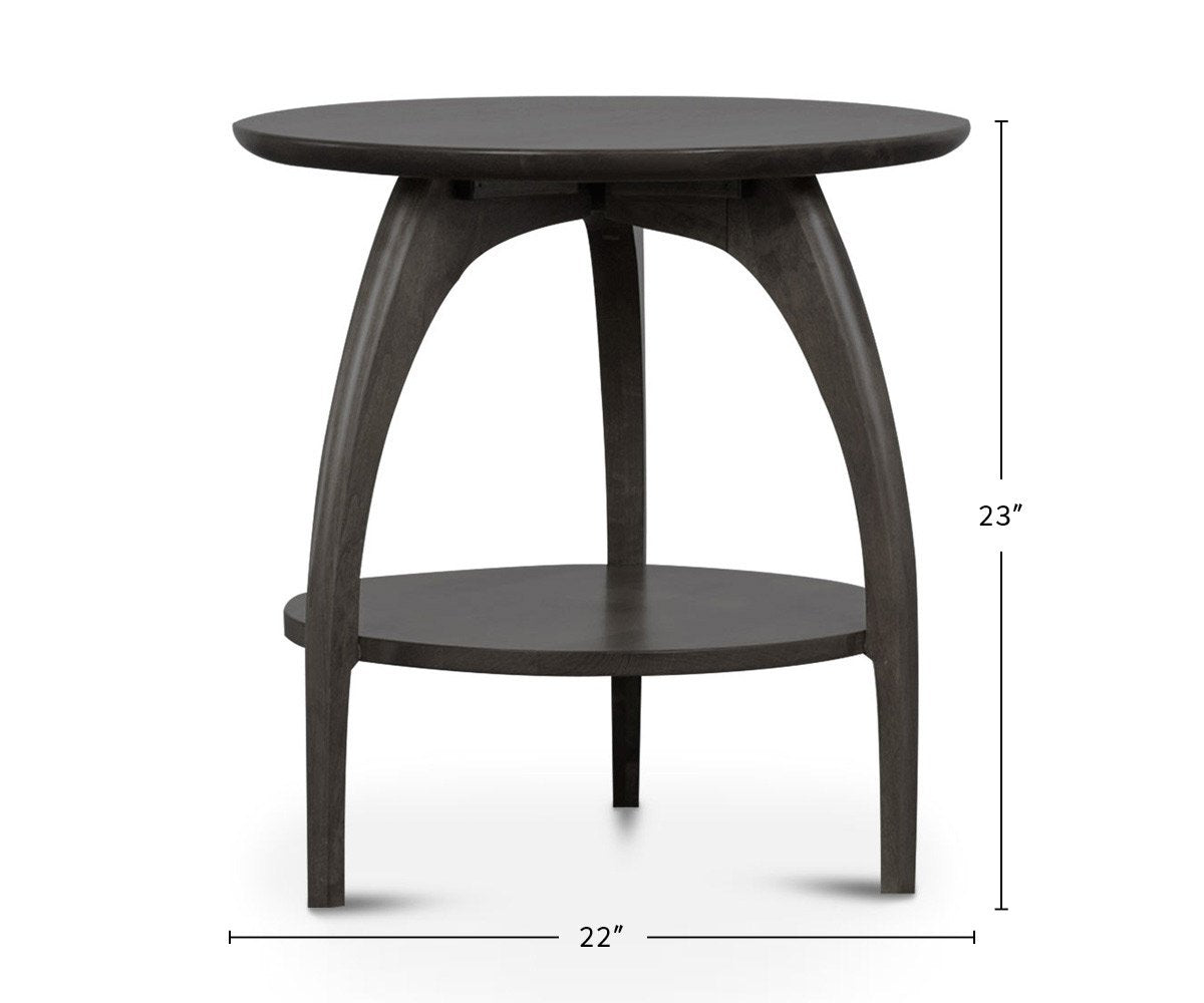 Wood Castle Tibro End Table Round dimensions