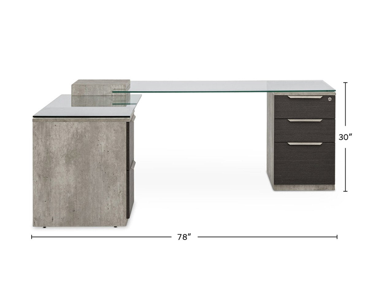 Alva Executive Desk Right Facing Return Scandinavian Designs