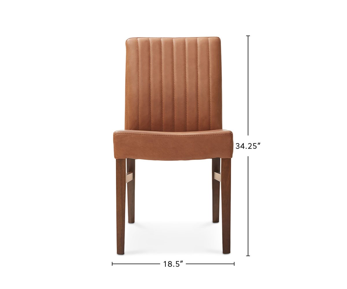 Barrima Dining Chair - Saddle/Walnut dimensions