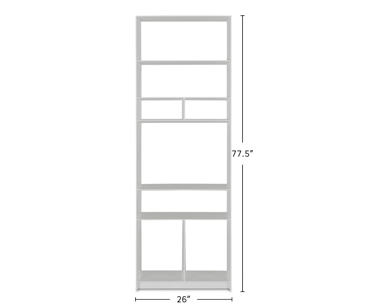 Haldi Narrow Bookcase - White dimensions