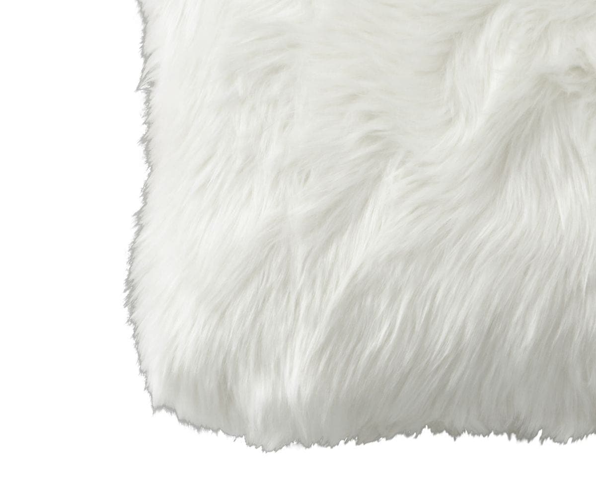 Rorik 12" x 18" Faux Fur Pillow Cover - White