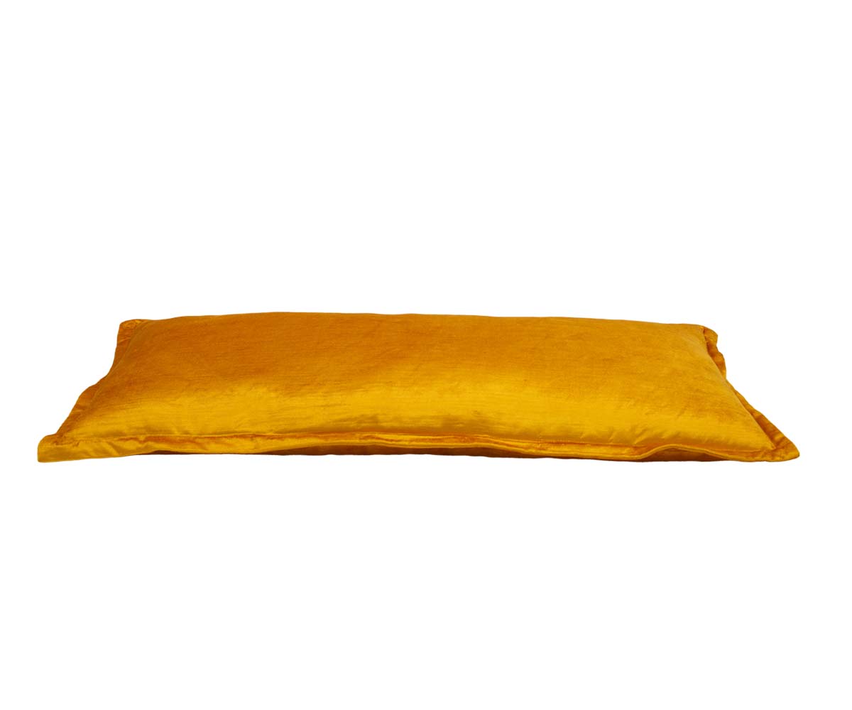 Embla Velvet Lumber Pillow - Mustard