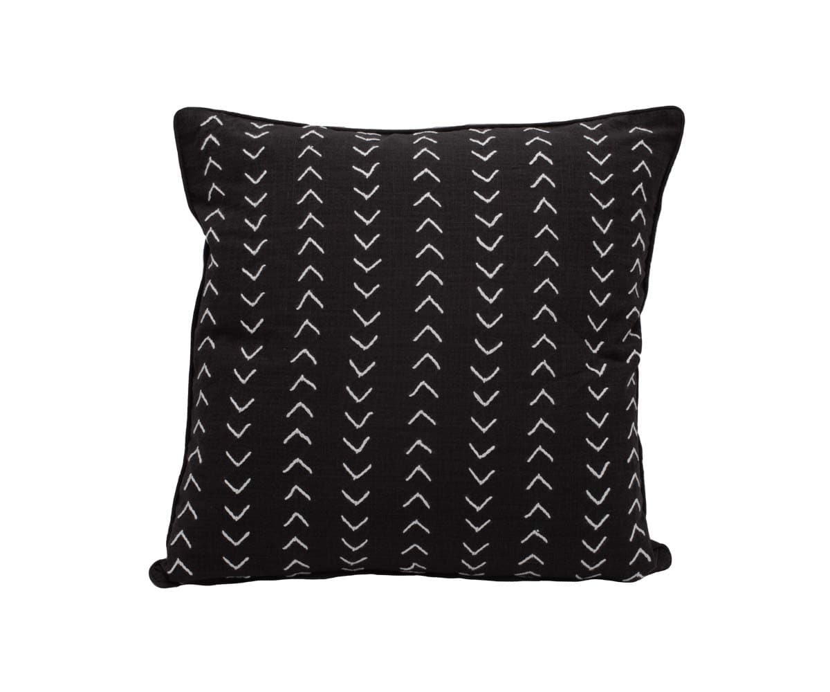 Gamta Herringbone Stitch Pillow Cover - Black