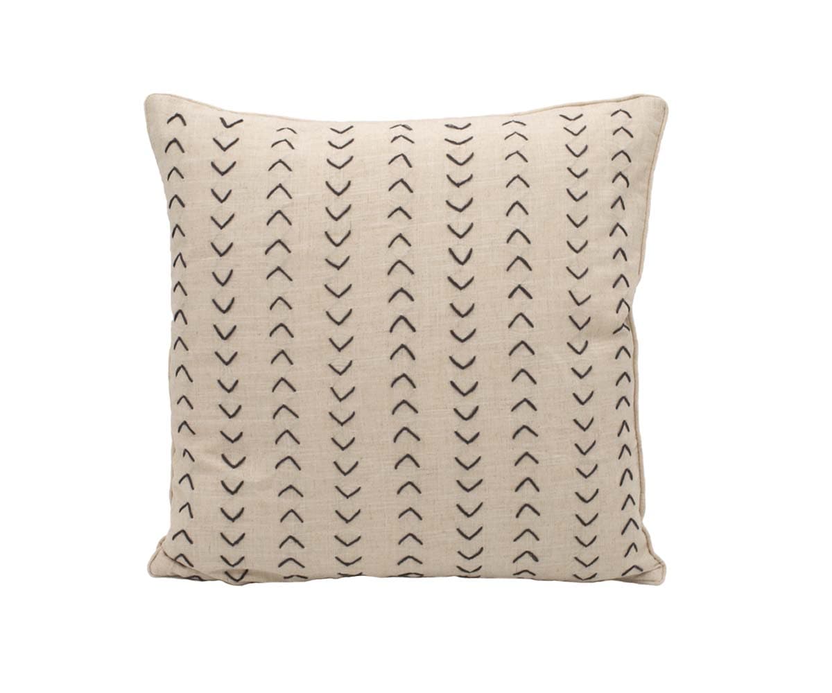 Gamta Herringbone Stitch Pillow Cover - White