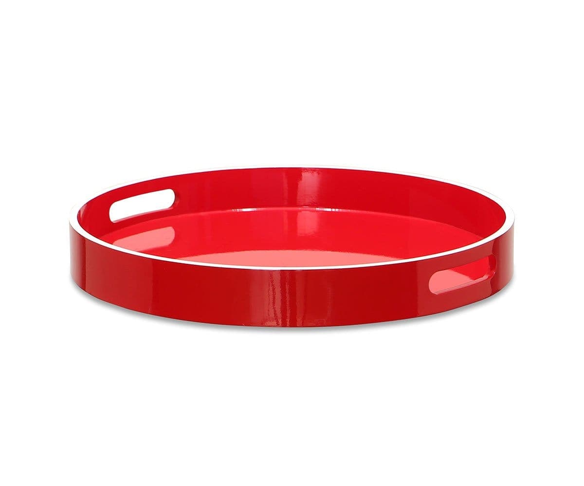 red round serving tray