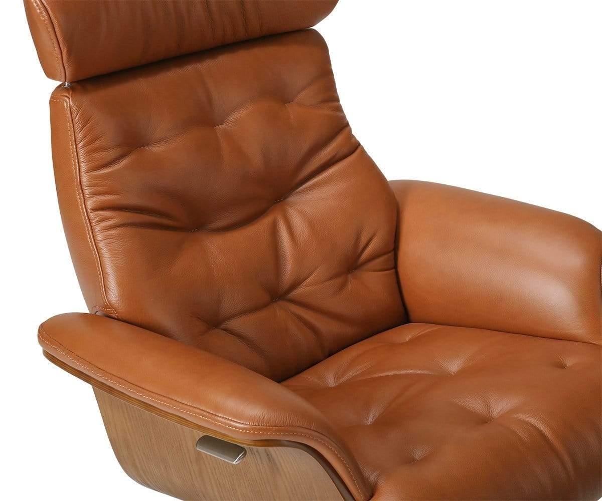 Leather Recliner With Ottoman Living Room