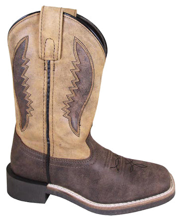 Brown Ranger Square Toe Boots for Kids 