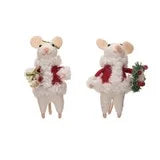 Wool Felt Mouse in Santa Outfit, 2 Styles Standing - The Hidden Acorn