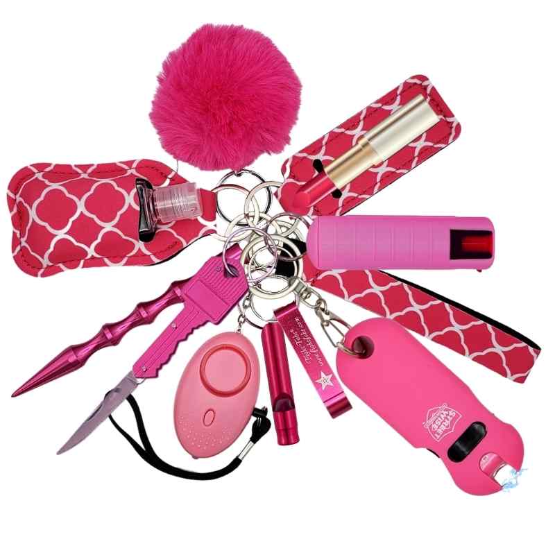 Fight Fobs® Pink Fenced Self Defense Key Chain Set