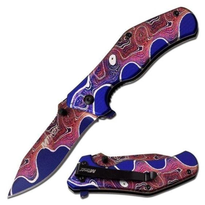 Femme Fatale Pink & Silver Rose Spring Assisted Folding Women Girl Knife  EDC