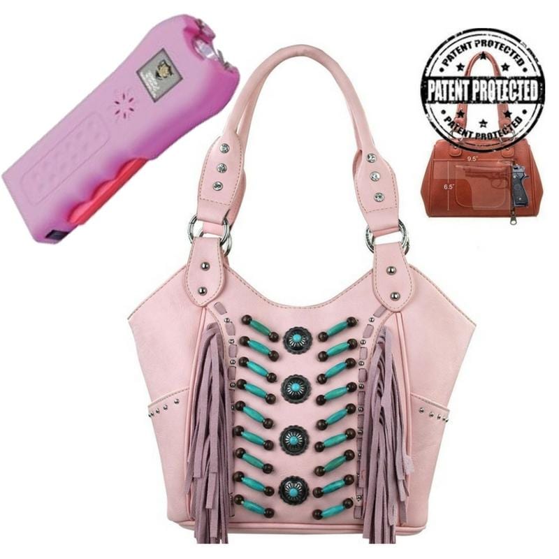 Small Leather Fringe Crossbody Bag With Studs Cell Phone 