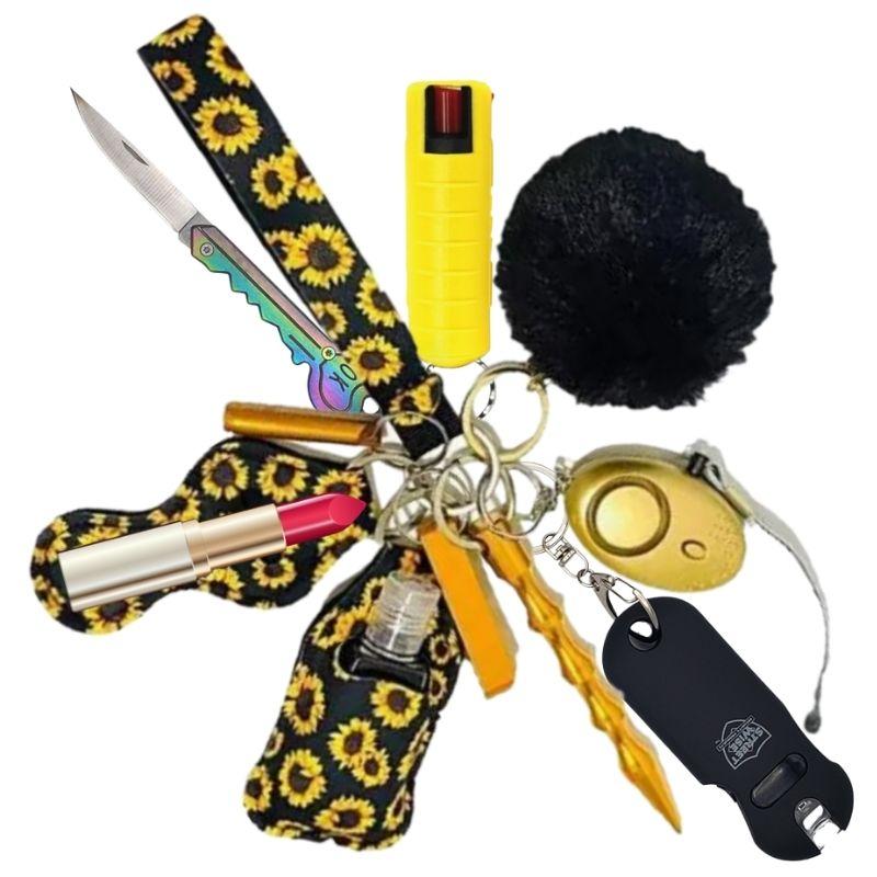 Sunflower Keychain Sunflower Key Chain Sunflower Keyring 