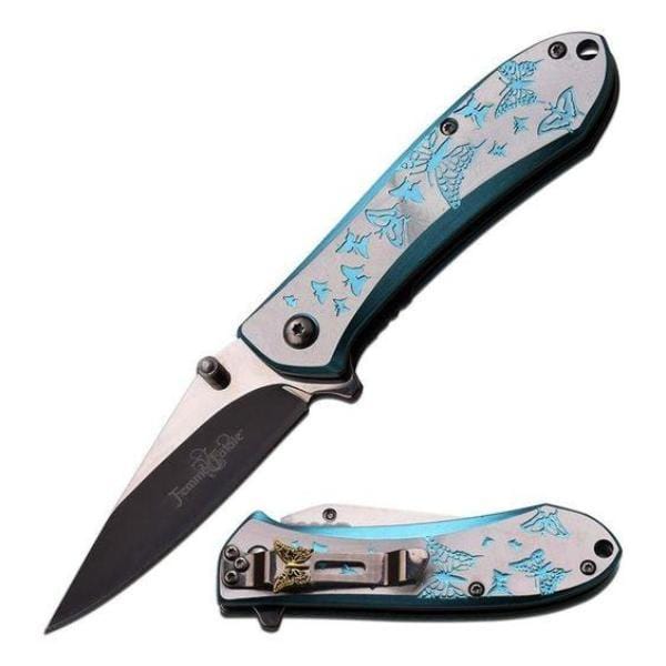 Udseende Hollow sarkom Iced Blue Butterfly Femme Fatale Folding Pocket Knife | Defense Divas®