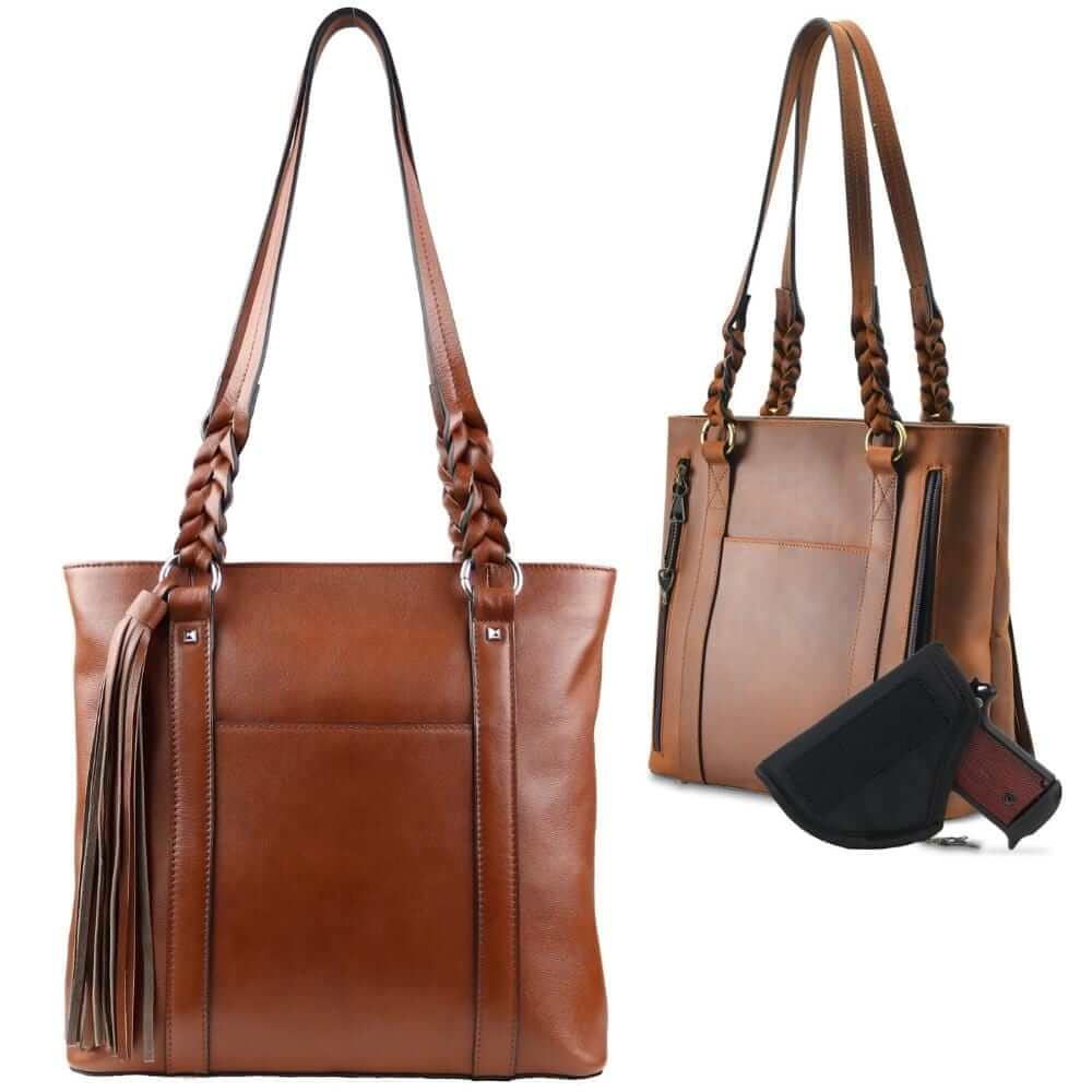 Concealed Carry Norah Large Leather Tote