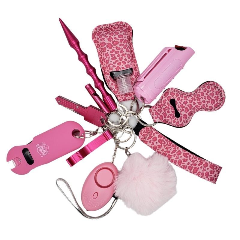 Fight Fobs® Pink Leopard Defensive Key Chain Gift Set | Defense Divas®