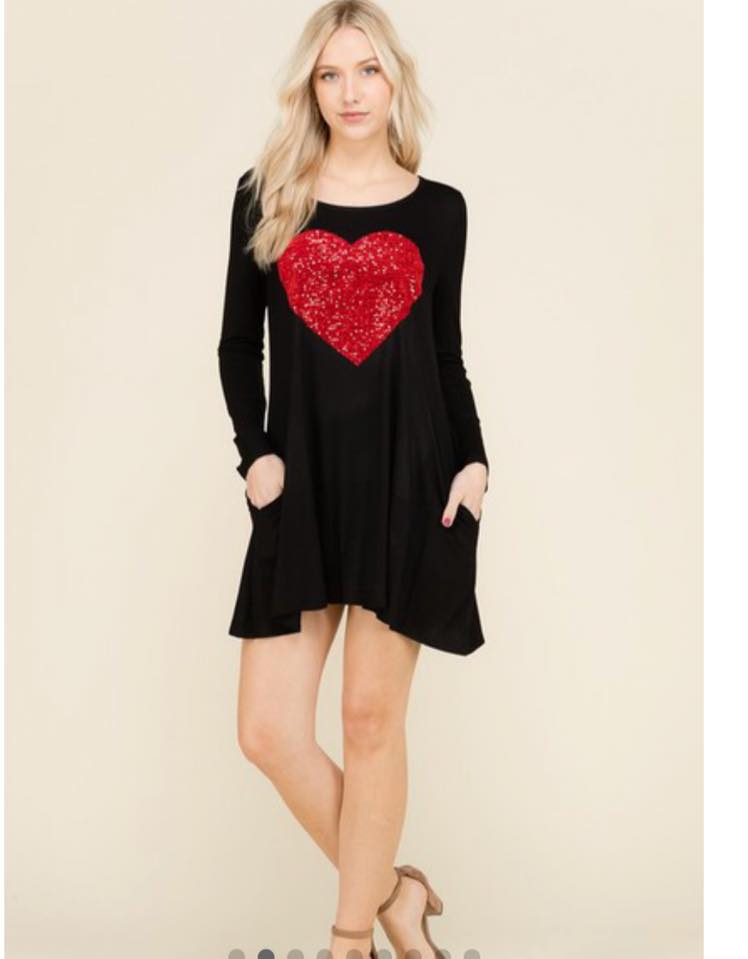 black long sleeve day dress