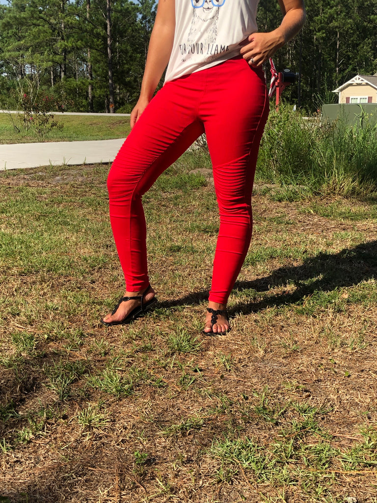 Red Moto Jeggings – Heavens To Betsy Boutique Online