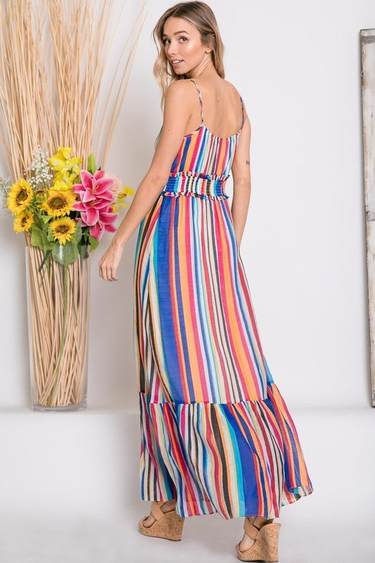 Multi Stripe Serape, Ruffle Hem Maxi – Heavens To Betsy Boutique Online