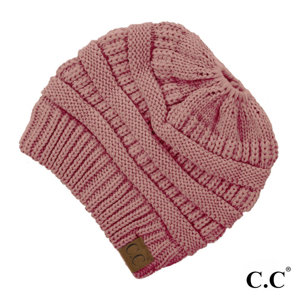 C.C. Solid Messy Bun Beanie Hat – Heavens To Betsy Boutique Online