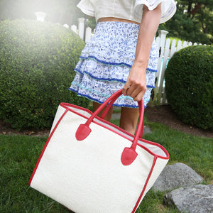 ASHA by Ashley McCormick Havana Suede Tote Bag In Navy – Asha By ADM