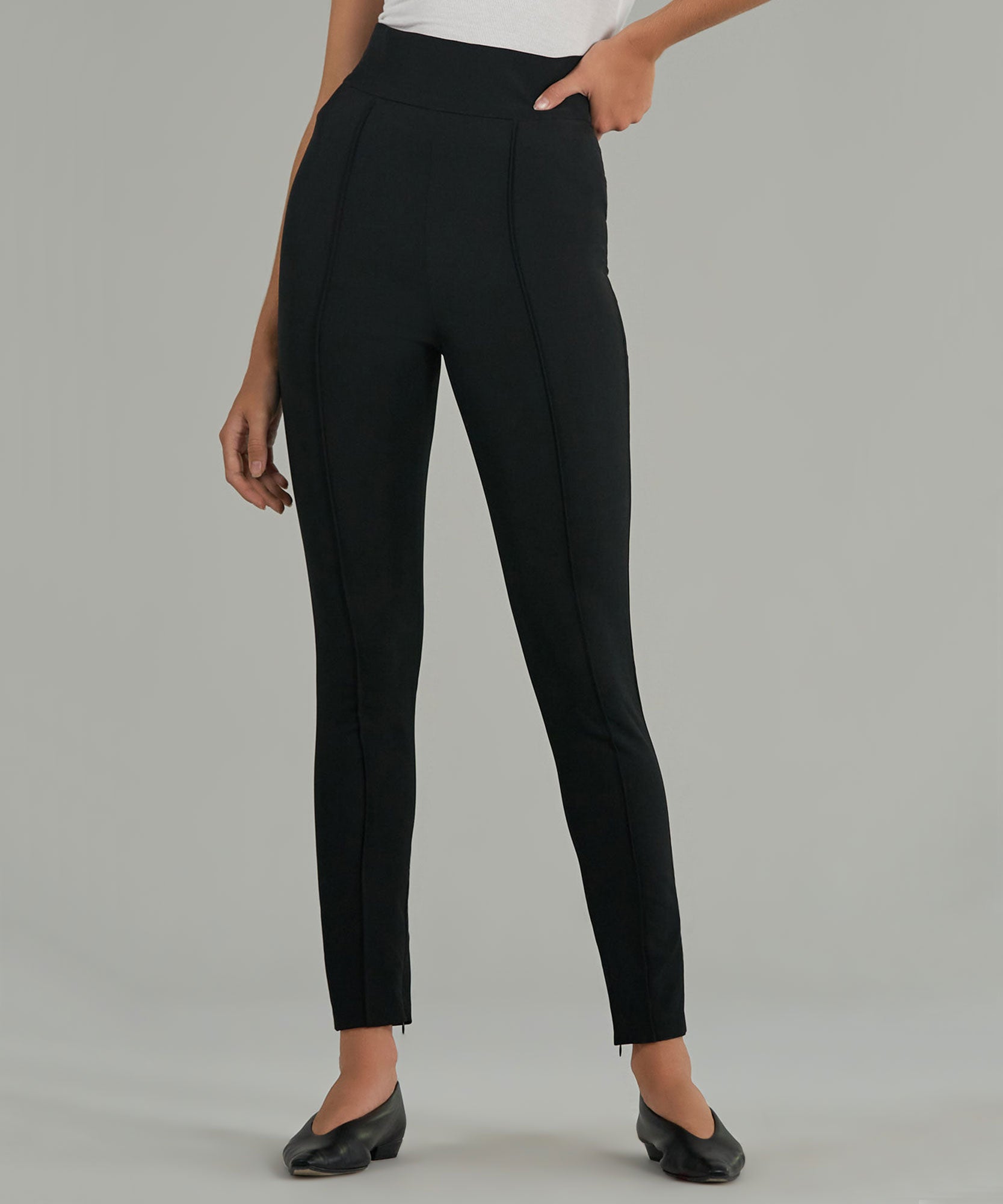 high rise stretch pants