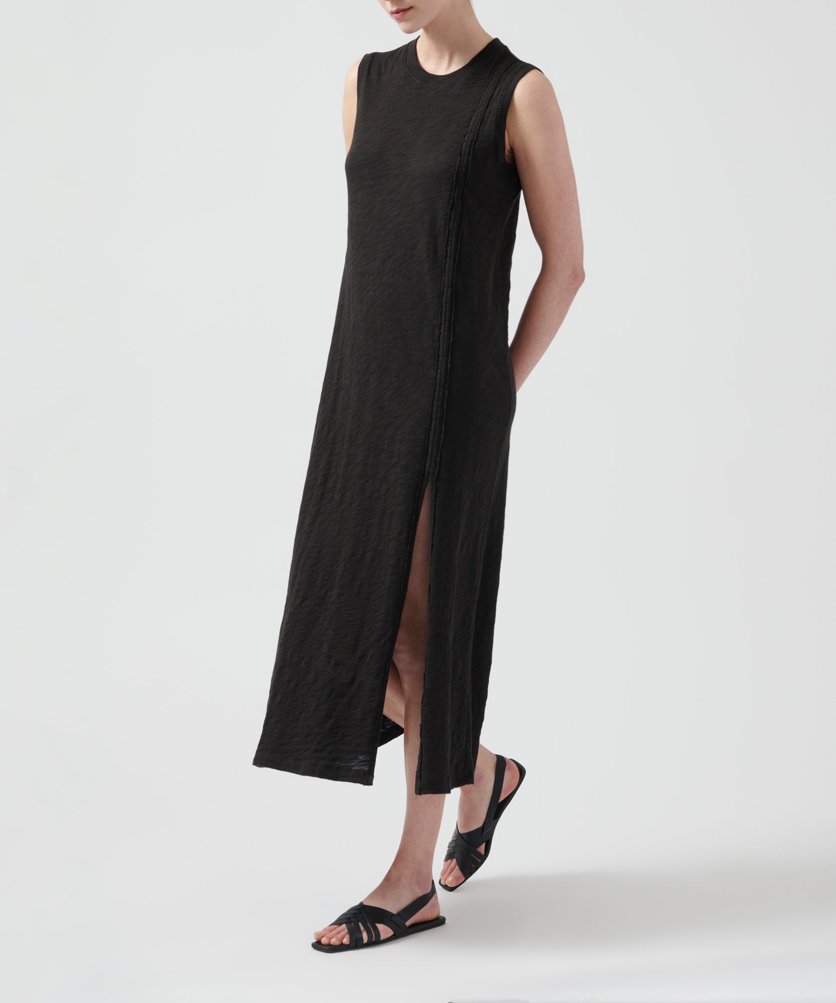 black jersey tank dress