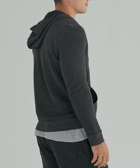 French Terry Zip-Up Hoodie - Heather Charcoal