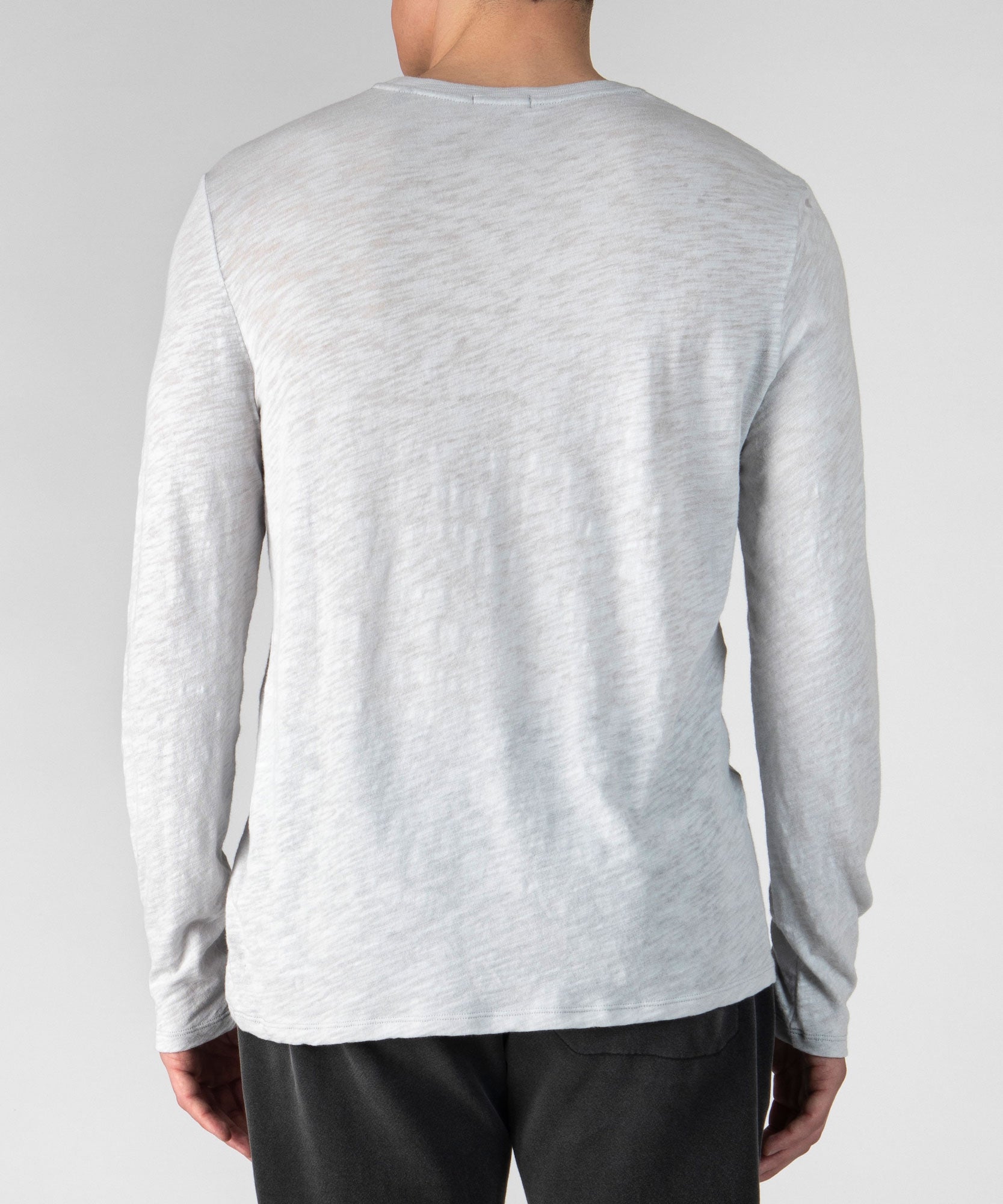 Download Get Mens Heather Long Sleeve T-Shirt Back View PNG ...