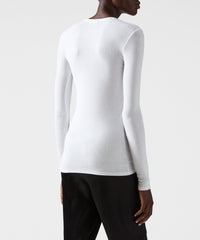 ATM Anthony Thomas Melillo Women's Modal Rib Long Sleeve Crew Neck Tee -  White