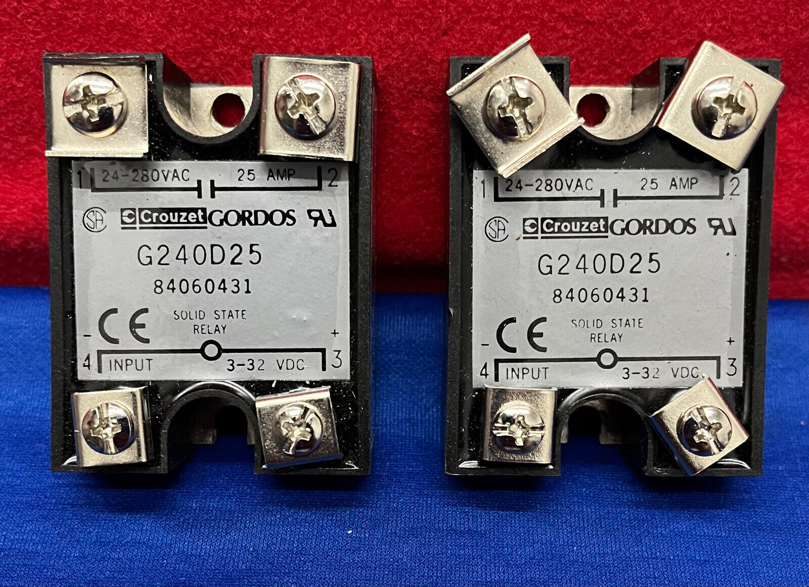 1 LOT QTY OF 2 - CROUZET GORDOS G240D25 SOLID STATE RELAY 84060431