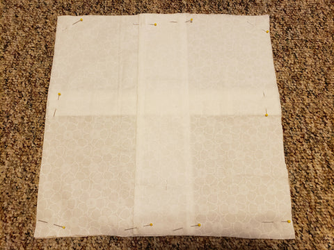 Making a shabby chic pillow sham, step 3