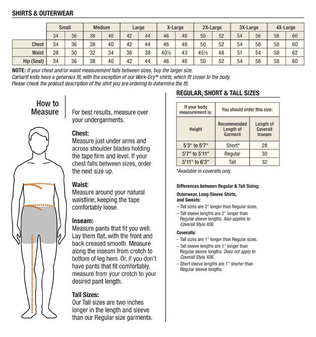 Carhartt Women S Pants Size Chart