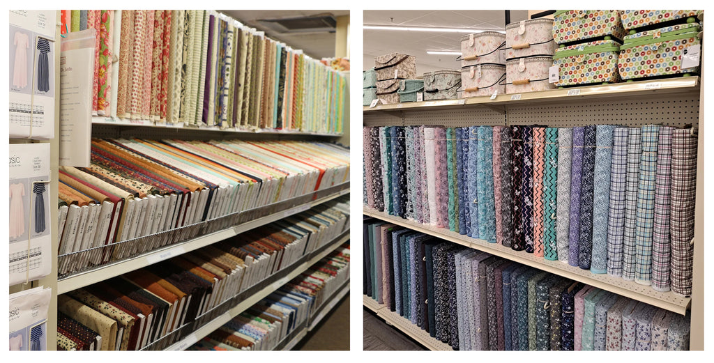 Fabric on Shelves