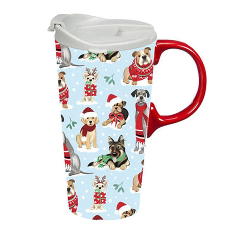 Winter Dog Ceramic Travel Cup 